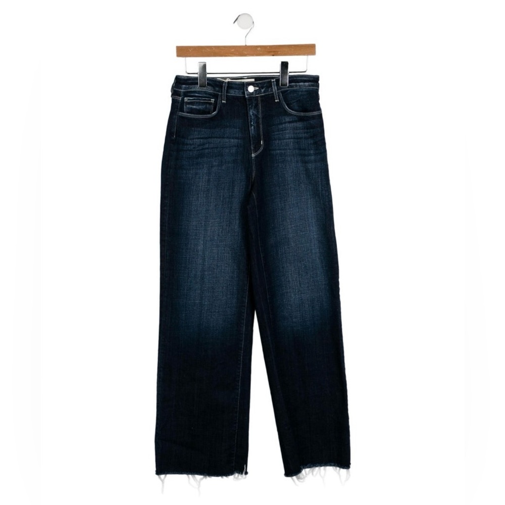 L'AGENCE Dark Wash Blue Wide-Leg Jeans
